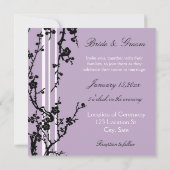 Carte de Faire-part de mariage Florale Violet Noir (Dos)