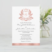 Carte de Faire-part de mariage Gold Crest Rose cla (Debout devant)