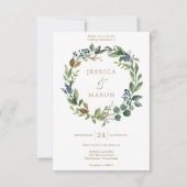 Carte de Faire-part de mariage Gold de la marine v (Devant)