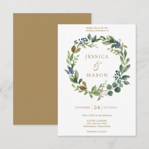 Carte de Faire-part de mariage Gold de la marine v