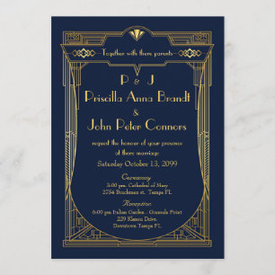 Carte de faire-part de mariage, grand Gatsby,