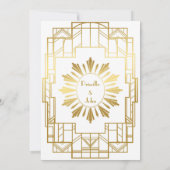 Carte de faire-part de mariage, grand Gatsby, gris (Dos)