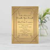 Carte de faire-part de mariage, grand Gatsby, or (Debout devant)