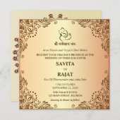 Carte de Faire-part de mariage indienne traditionn (Devant / Derrière)