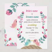 Carte de faire-part de mariage inséparable aux fle (Devant / Derrière)