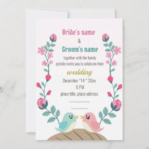 Carte de faire-part de mariage inséparable aux fle