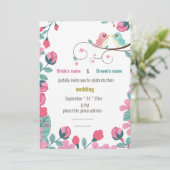 Carte de faire-part de mariage inséparable aux fle (Debout devant)