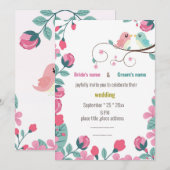 Carte de faire-part de mariage inséparable aux fle (Devant / Derrière)