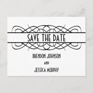 Carte de faire-part de mariage Ivory Deco Flourish