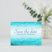 Carte de faire-part de mariage mer scintillante (Debout devant)
