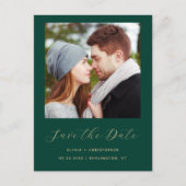 Carte de faire-part de mariage minimaliste émeraud (Devant)