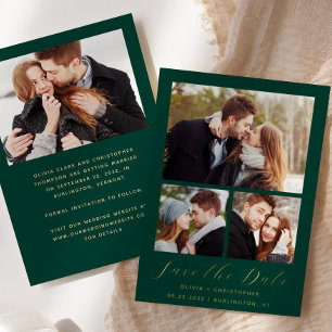 Carte de Faire-Part de Mariage Minimaliste Émeraud