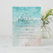 Carte de faire-part de mariage Modern Ocean Tide W (Debout devant)