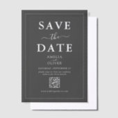 Carte de faire-part de mariage moderne avec code Q (Compenser)