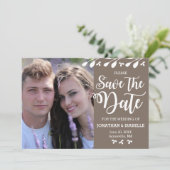 Carte de faire-part de mariage moderne boho floral (Debout devant)