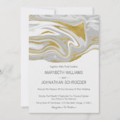 Carte de Faire-part de mariage moderne en marbre e (Devant)