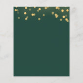 Carte de faire-part de mariage moderne vert et or  (Dos)