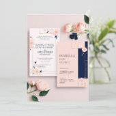 Carte de Faire-part de mariage modifiable Floral r (Debout devant)