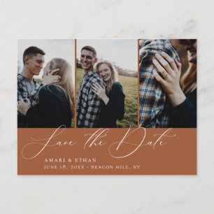 Carte de faire-part de mariage multi-photos Orange