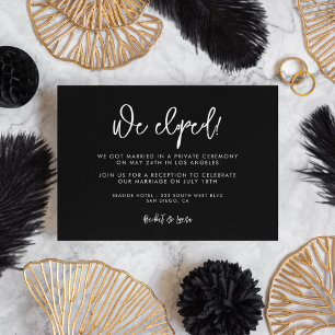Carte de faire-part de mariage noir contemporain m