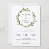 Carte de Faire-part de mariage Olive Wreath (Devant)