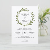 Carte de Faire-part de mariage Olive Wreath (Debout devant)
