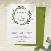Carte de Faire-part de mariage Olive Wreath