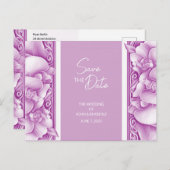 Carte de faire-part de mariage orné d'orchidées (Devant / Derrière)