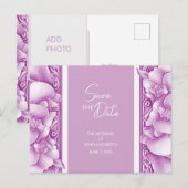 Carte de faire-part de mariage orné d'orchidées (Devant / Derrière)