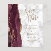 Carte de faire-part de mariage pas chère en marbre (Devant)