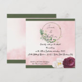 Carte de faire-part de mariage personnalisée (Devant / Derrière)