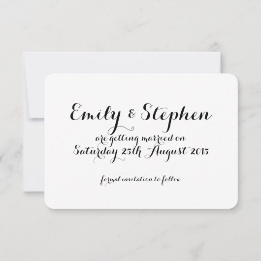 Carte de Faire-Part de Mariage Personnalisée Class (Dos)