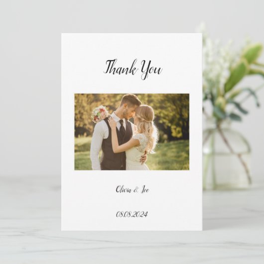 Carte de faire-part de mariage photo moderne (Debout devant)