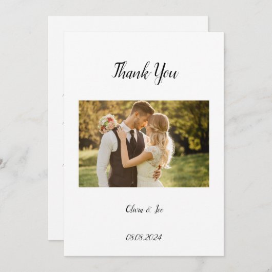 Carte de faire-part de mariage photo moderne (Devant / Derrière)