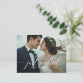 Carte de faire-part de mariage pliée 'Just Married (Debout devant)