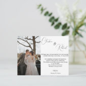 Carte de faire-part de mariage privé personnalisée (Debout devant)