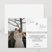 Carte de faire-part de mariage privé personnalisée (Devant / Derrière)