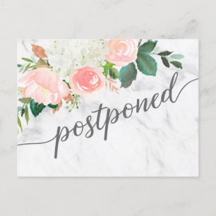 Carte de faire-part de mariage reporté floral