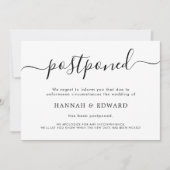 Carte de faire-part de mariage reporté moderne (Devant)