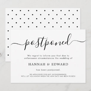 Carte de Faire-Part de Mariage Reporté Moderne