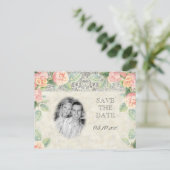 Carte de faire-part de mariage Rose anglaise et ar (Debout devant)