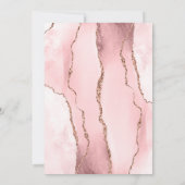 Carte de Faire-Part de Mariage Rose Gold et Agate  (Dos)