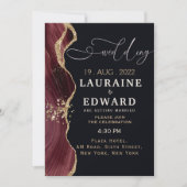 carte de Faire-part de mariage rouge bordeaux simp (Devant)