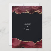 carte de Faire-part de mariage rouge bordeaux simp (Dos)