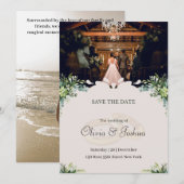 Carte de Faire-Part de Mariage Rustique à l'Intéri (Devant / Derrière)