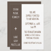 Carte de Faire-part de mariage rustique sans rappo (Devant / Derrière)