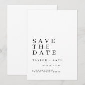 Carte de faire-part de mariage simple et élégante  (Devant / Derrière)