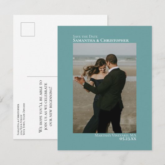 Carte de faire-part de mariage simple et minimalis (Devant / Derrière)
