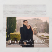 Carte de Faire-Part de Mariage Simplement Sans Eff (Devant / Derrière)