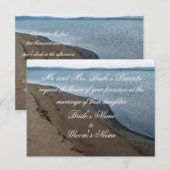Carte de faire-part de mariage sur la plage. (Devant / Derrière)